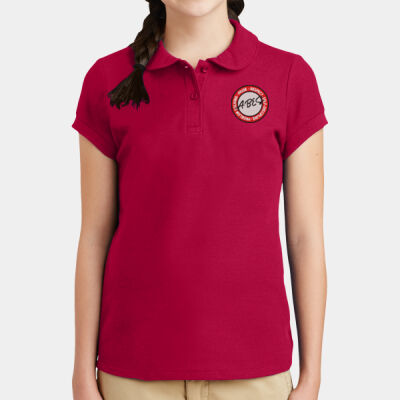 EMB  - Girls Silk Touch  Peter Pan Collar Polo Thumbnail