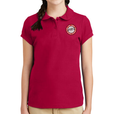 EMB  - Girls Silk Touch  Peter Pan Collar Polo Thumbnail