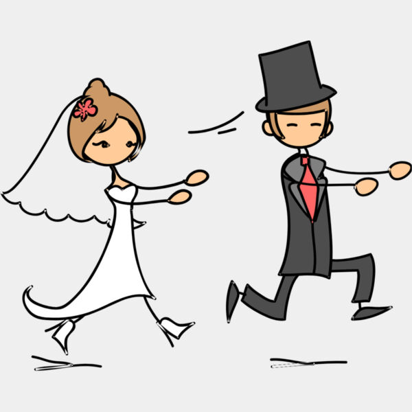 Cartoon Wedding Groom Bride 2 Thumbnail